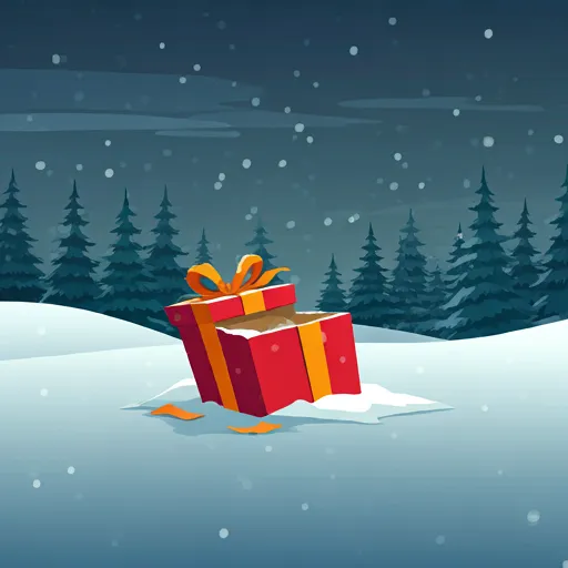 Un regalo perdido en la nieve, junto al saco vacío de Olentzero