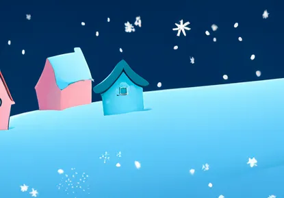 Olentzero avanzando a duras penas en medio de una tormenta de nieve