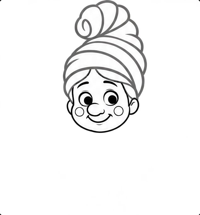 Cómo dibujar a Mari Domingi, paso 3: la cara, los ojos y la sonrisa