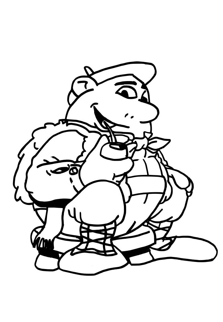 dibujo de olentzero sentado para colorear