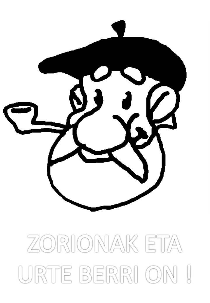 dibujo de la cabeza de olentzero con una pipa para colorear