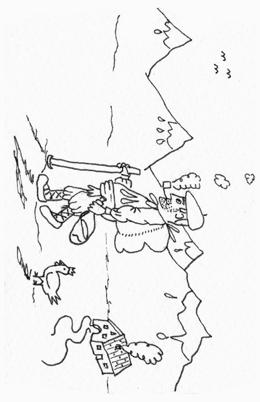 dibujo de olentzero paseando para colorear